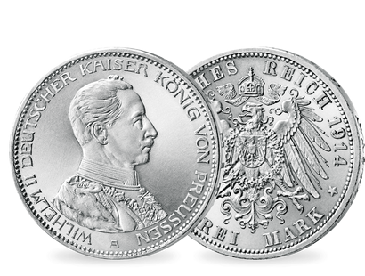 Deutsches Reich / Preußen 3 Mark 1914 Kaiser Wilhelm II.