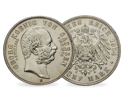 Deutsches Reich / Sachsen 5 Mark 1904 König Georg