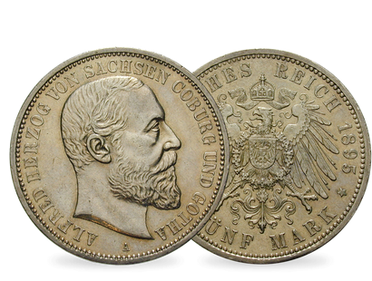 Deutsches Reich / Sachsen-Coburg und Gotha 5 Mark 1895 Herzog Alfred