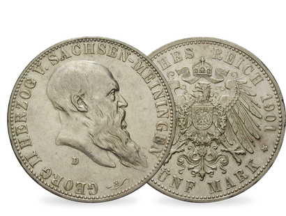 Deutsches Reich / Sachsen-Meiningen 5 Mark 1900-1901 Herzog Georg II.