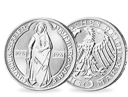 Weimarer Republik 3 Reichsmark 1928 "900 Jahre Naumburg an der Saale"