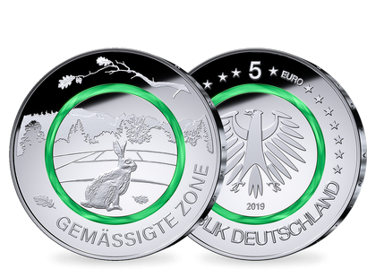 Deutschlands offizielle 5-Euro-Münze 2019 "Gemäßigte Zone"