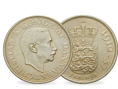 Dänemark 2 Kronen 1937 25. Reg.-jub. Christian X.