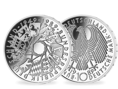 10-DM-Münze "40 Jahre BRD" 1989