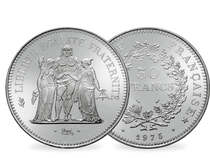 50 Francs Silber in Stempelglanz − Frankreich 50 Francs Herkulesgruppe