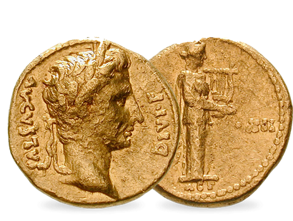 Seltenes Einzelstück – Antiker Gold-Aureus von Kaiser Augustus