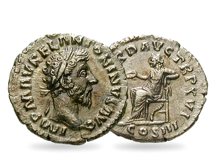 Der Philosoph auf dem Kaiserthron − Marcus Aurelius Denar 161-180