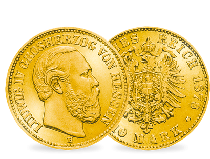 Die ersten 10 Mark Gold Ludwig IV.Hessen 10 Mark 1878-1888