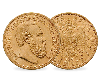 Deutsches Reich / Hessen 20 Mark 1892 Großherzog Ludwig IV.