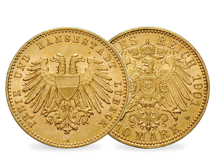 Deutsches Reich / Lübeck 10 Mark 1901/1904