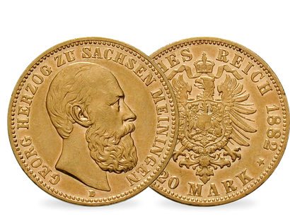 Deutsches Reich / Sachsen-Meiningen 20 Mark 1882 Herzog Georg II.