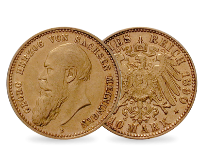 Deutsches Reich / Sachsen-Meiningen 10 Mark 1890/1898 Herzog Georg II.