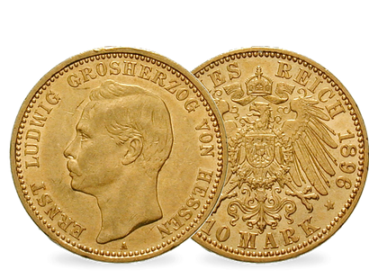 Deutsches Reich / Hessen 10 Mark 1896/1898 Großherzog Ernst Ludwig