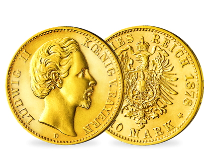 Die letzten 10 Goldmark Ludwig II. − Bayern, 10 Mark 1874-1888