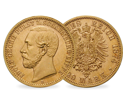Deutsches Reich / Schaumburg-Lippe 20 Mark 1874 Fürst Adolf Georg