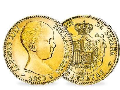 Spanien 20 Peseten 1889-1890 Alfons XIII.