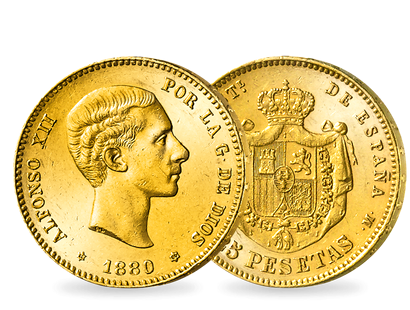 Spanien 25 Peseten 1876-1881 Alfons XII.