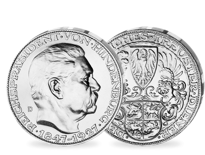 Paul von Hindenburgs 80.Geburtstag − Original-Silbermedaille 1927