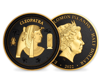 Monnaie dorée à l'or pur «Les mystères de l'Egypte ancienne - Cléopâtre» 2022
