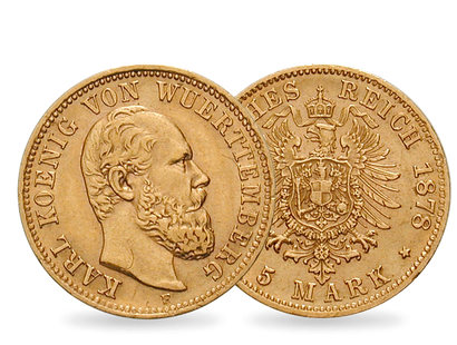 Württembergs einzige 5 Mark Gold − Karl 5 Mark 1877 – 1878