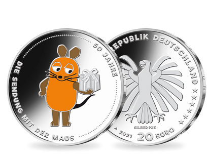 20-Euro-Silber-Gedenkmünze 2021 "50 Jahre Die Sendung mit der Maus" in Polierte Platte