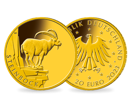Die deutsche 20-Euro-Goldmünze "Steinbock" 2023