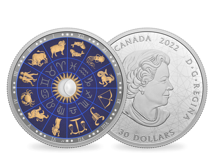 Kanadas Silbermünze "Sternzeichen" mit Schwarzlicht-Effekt