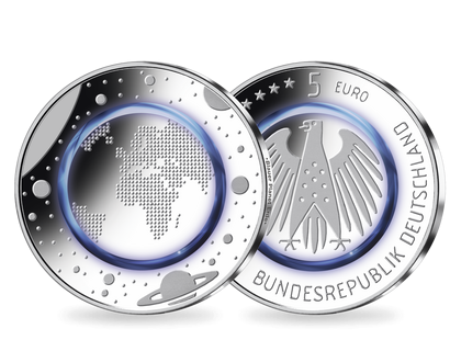 Komplett-Satz 5-Euro-Münze 2016 "Blauer Planet" - Polierte Platte