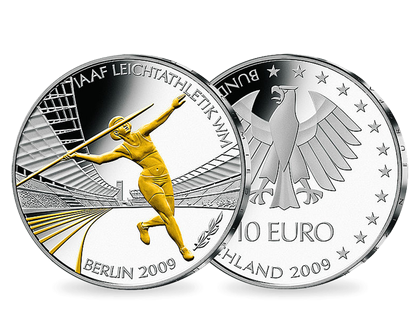 10-Euro Gedenkausgabe mit Teilvergoldung "Leichtathletik WM 2009"
