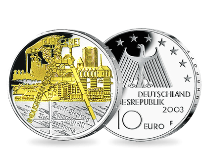 10 Euro Gedenkausgabe mit Teilvergoldung "Industrielandschaft Ruhrgebiet"