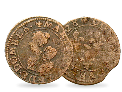 Monnaie ancienne «Double Tournois Marie de Montpensier»