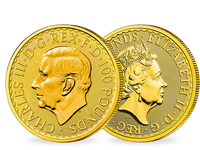 2er Set Goldmünze Britannia 2023 Queen Elizabeth II & King Charles III
