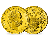 10 Münzen - Neuprägung „1 Dukat Franz Joseph I.“ aus Österreich