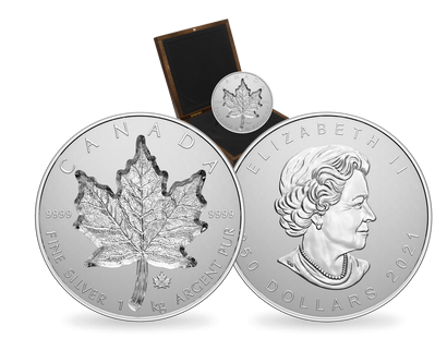 Kanada 2021: "1 Kilo Silber-Maple-Leaf" - Riesen-Jubiläums-Münze 
