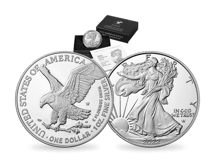USA 2022: 1 Unze Silbermünze "Silver Eagle" - Polierte Platte