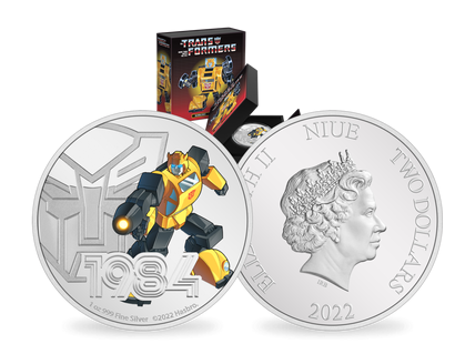 Die farbveredelte 1-Unzen-Silbermünze „Transformers Series – Bumblebee“!