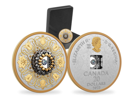 Kanada 2023: Silbermünze mit Diamant und Gold "Sparkle of the heart"