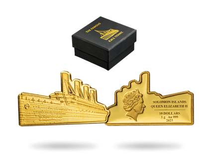 Monnaie de forme de 1g en or pur «RMS Titanic» 2023