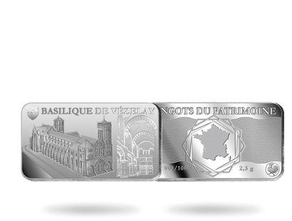 Lingot en argent pur «La basilique de Vézelay»