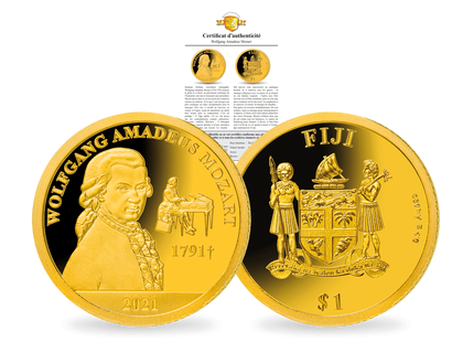Monnaie en or massif «Wolfgang Amadeus Mozart» 
