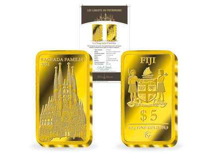 Lingot du Patrimoine «Sagrada Familía» en or le plus pur