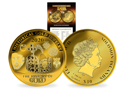 Monnaie 1/100 once d'or le plus pur «Bijoux en or historiques»