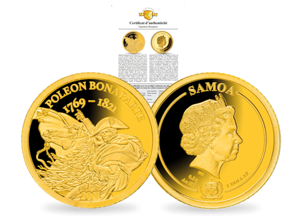 Les plus petites monnaies en or du monde: Monnaie de 1 Dollar en or pur  « Napoléon Bonaparte » 2021