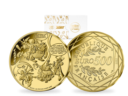 Monnaie officielle de 500 Euros en or pur «Astérix- La potion magique » 2022