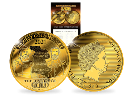 Une monnaie de 10$ en hommage à la plus grosse pépite d'or au monde 