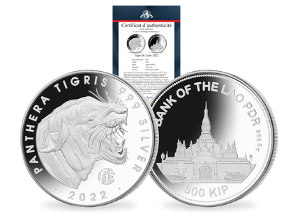 Monnaie en argent pur «Tigre du Laos» 2022