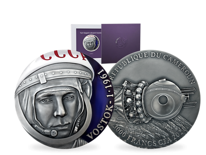 Monnaie en argent pur «Youri Alexeïevitch Gagarine» 2021, grand diamètre: 55 mm !