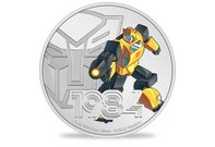 Die farbveredelte 1-Unzen-Silbermünze „Transformers Series – Bumblebee“!