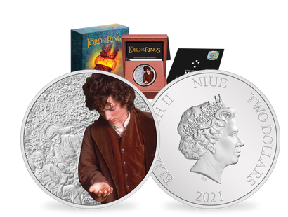 Monnaie d'1 once d'argent pur «Le seigneur des anneaux™ : Frodon le Hobbit»