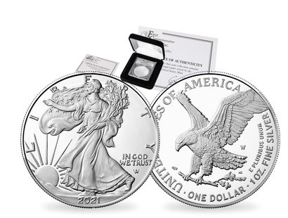 USA 2021: 35 Jahre Silver Eagle - Neues Design - Silbermünzen und Sets					
